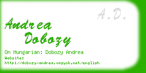 andrea dobozy business card